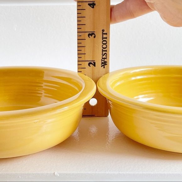 Fiesta Set of 5 1/2” Original Yellow Glaze Fruit Bowls In Retired 1936-1969 - Picture 9 of 10